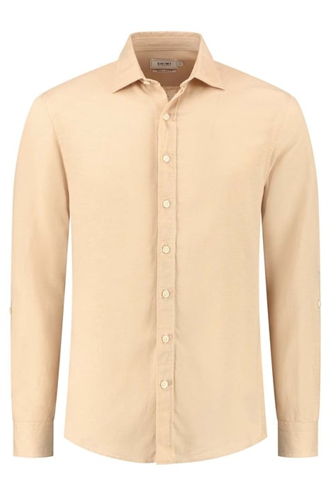 LUCAS LINEN SHIRT WARM SAND BEIGE 1