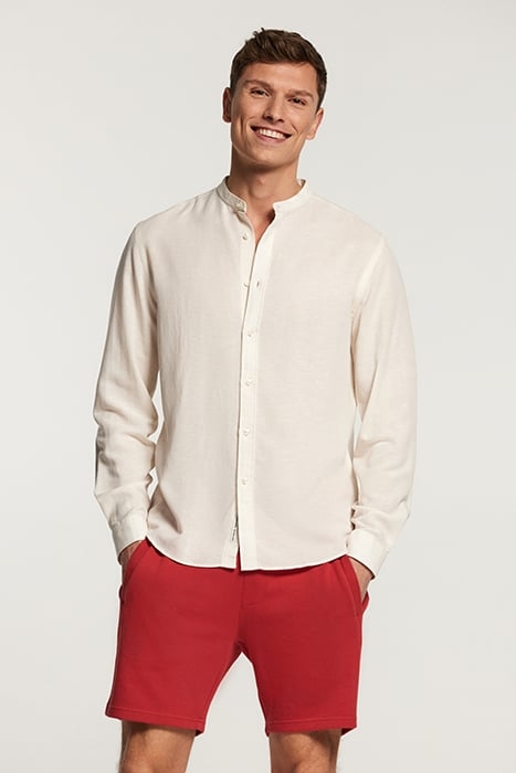 LEON LINEN SHIRT JET STREAM WHITE 2