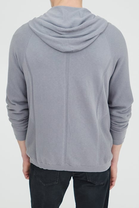 GREY MARL 3D KNIT HOODED CARDIGAN 2