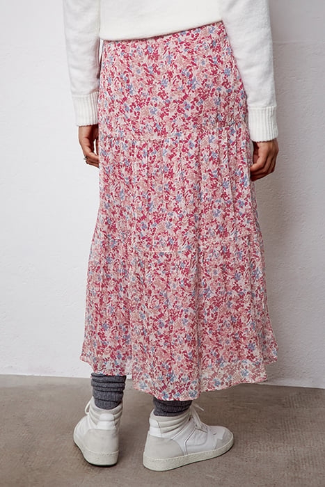 FLORAL PRINT BAGGY LONG SKIRT WITH RUFFLES 2