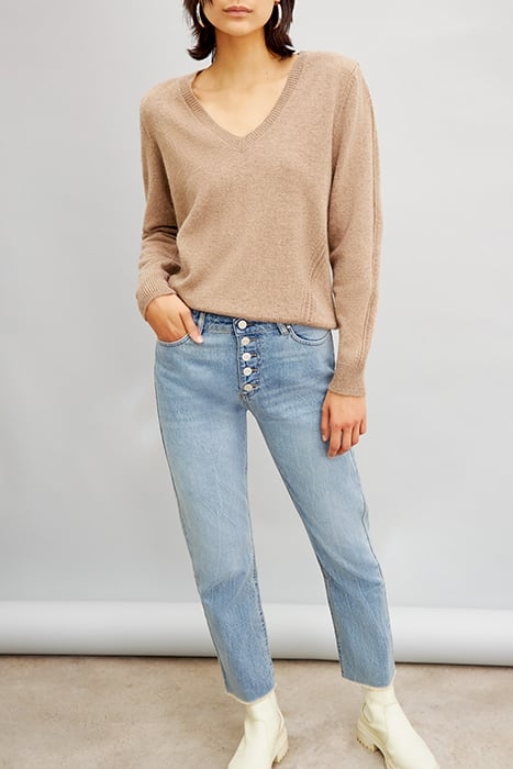 LIGHT BLUE COTTON HIGH-WAIST STRAIGHT JEANS 3