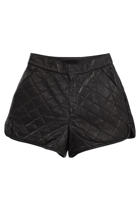 BLACK QUILTED LEATHER SHORT SHORTS 1