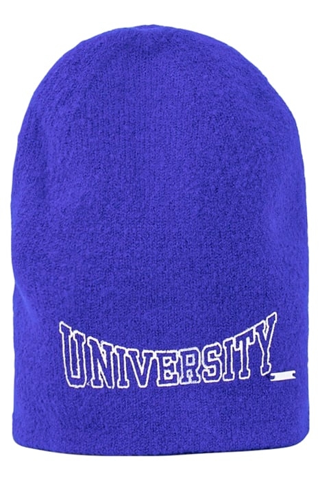 GIRLS’ ELECTRIC BLUE KNIT BEANIE WITH CONTRASTING PRINT MEDI 1