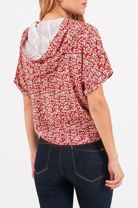 CANDY RED MINI-LETTER PRINT TOP 3