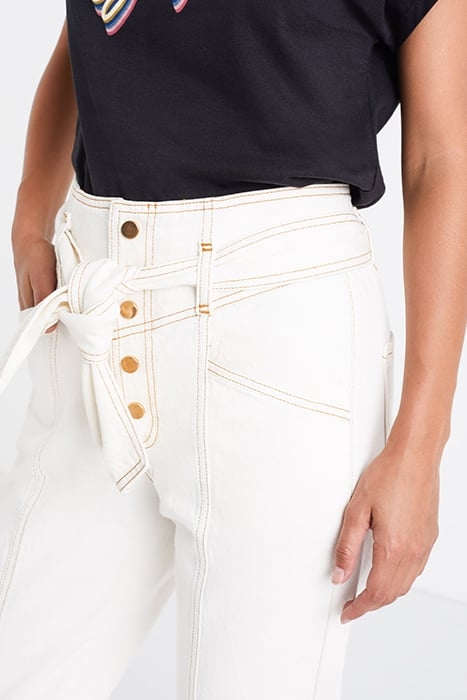 ECRU SLOUCHY JEANS WITH VISIBLE PRESS STUDS 4