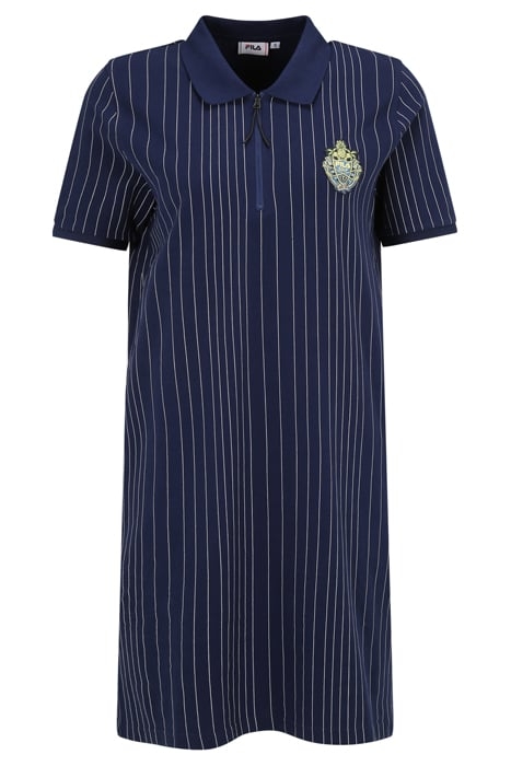 TREPLIN STRIPED POLO DRESS MEDIEVAL BLUE/ANTIQUE WHITE IRREG 1