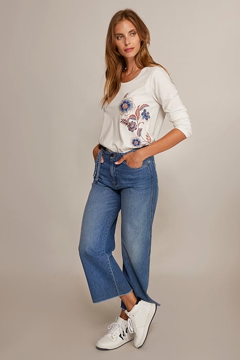 CREW NECK TEE LS + DECO WHITE 3