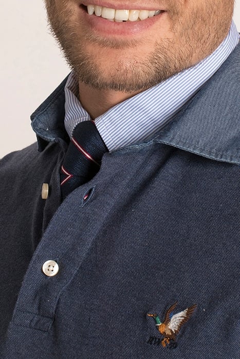 LUX DENIM CLR CF LS PIQ BLUE 5