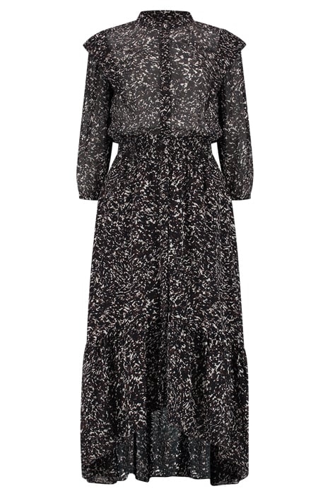 ROSIE MAXI DRESS ABSTRACT ANIMAL BLACK 1
