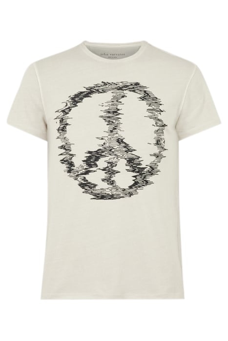 SS RAW EDGE TEE - DISTORTED PEACE FOSSIL GREY 1