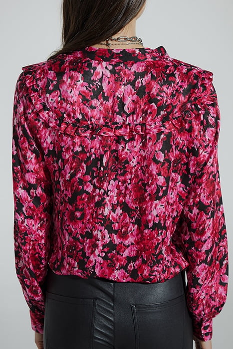 PINK FLORAL PRINT VISCOSE SILK BLOUSE 2