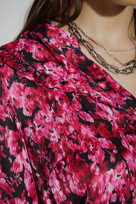 PINK FLORAL PRINT VISCOSE SILK BLOUSE 4