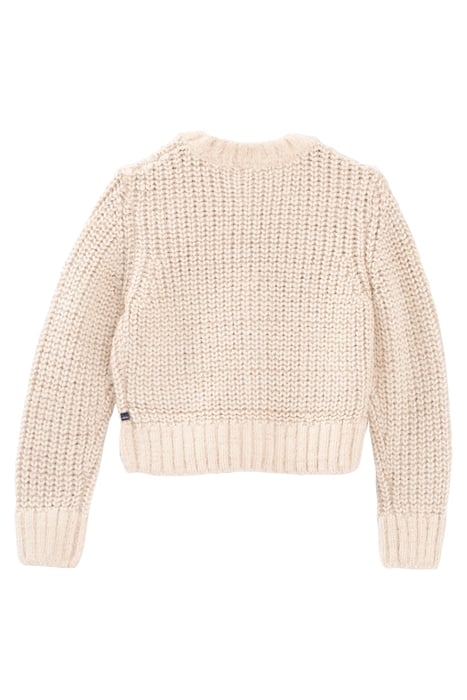 GIRLS’ ECRU LUREX DECORATIVE KNIT CARDIGAN OFF-WHITE 2