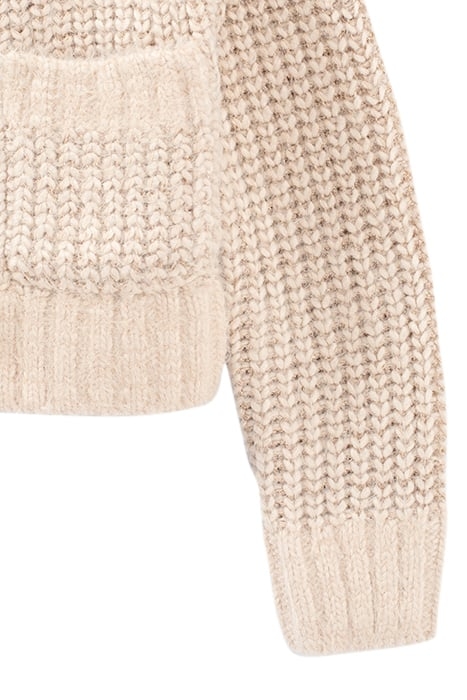 GIRLS’ ECRU LUREX DECORATIVE KNIT CARDIGAN OFF-WHITE 5