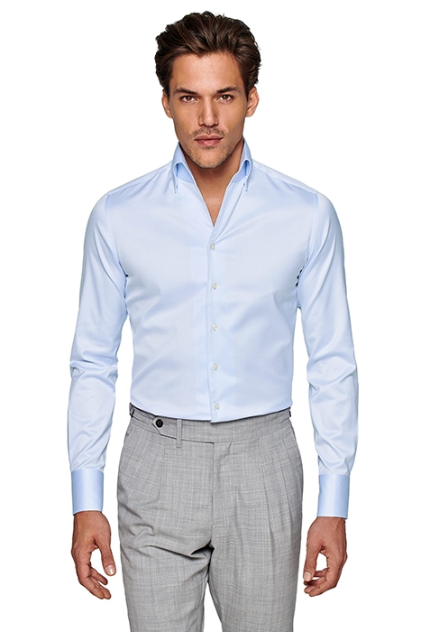 LIGHT BLUE TWILL EXTRA SLIM FIT SHIRT 3