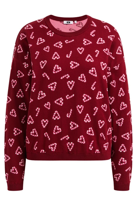 KNITTED PULLOVER RED 1