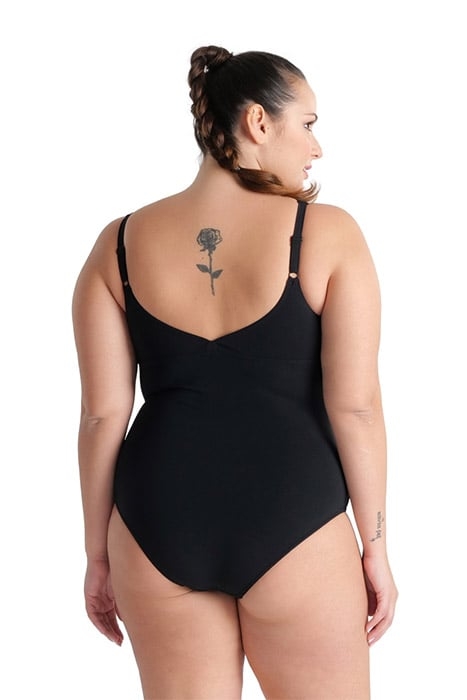 W JEWEL ONE PIECE PLUS BLACK PEONIA RED 3