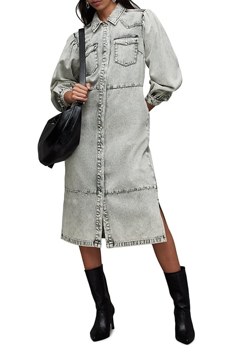 AVA DENIM DRESS SNOW GREY 3
