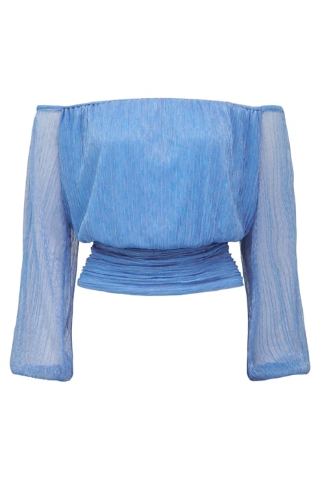 KEISHA PLISSE BARDOT TOP BLUE 6