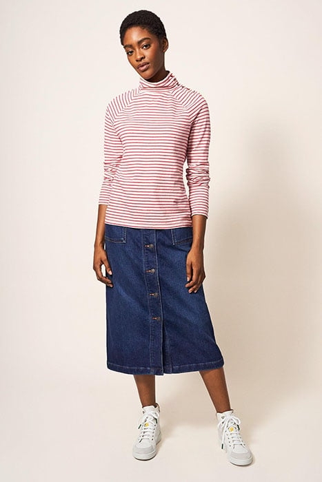 BIRDIE BUTTON TEE ORANGE MULTI 1