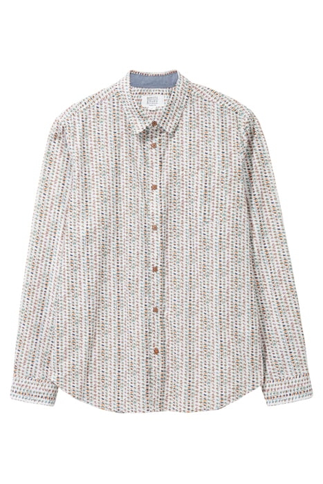 WARRICK ABSTRACT PRINTED SHIRT NATURAL MULTI 4