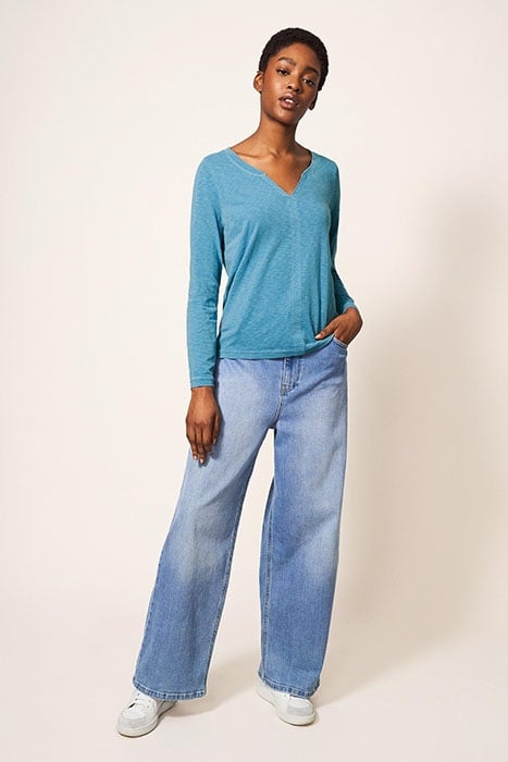 NELLY LS TEE MID BLUE 1