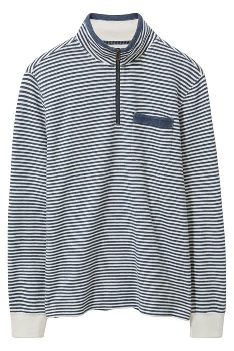 GARCIE STRIPE ZIP NECK JUMPER CHAMBRAY BLUE 4
