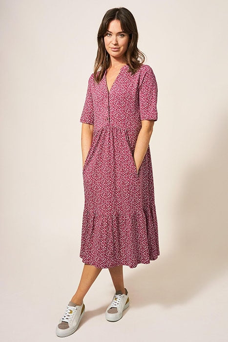 NAYA JERSEY DRESS PLUM MULTI 1