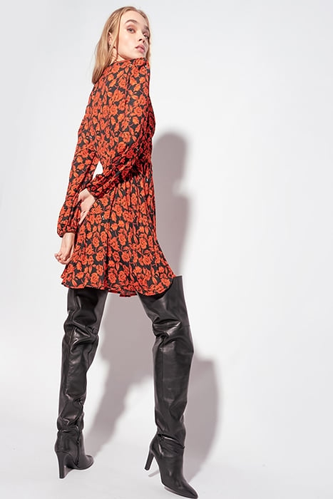 ALTAVELA ABITO CREPE STAMPA FI BLACK/RED MULTI 2