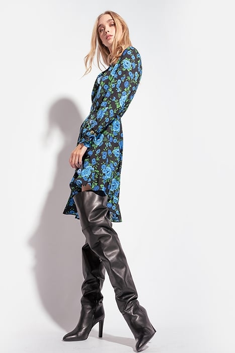 ALACCIA ABITO CREPE DE CHINE S MULTI BLACK/CORNFLOWER BLUE 3