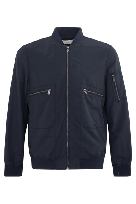NAVY NYLON BOMBER JACKET 2