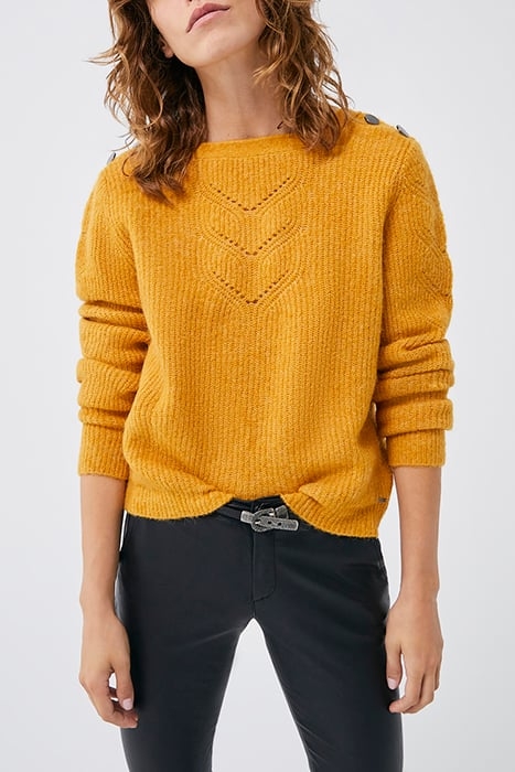 YELLOW REVERSIBLE KNIT SWEATER WOMEN 1