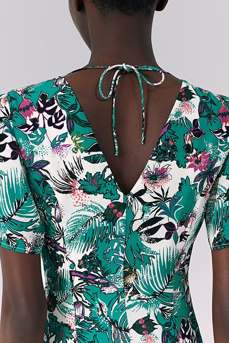 GREEN PLANT PRINT LONG DRESS 6