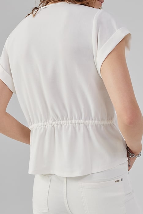 ECRU WRAP TOP WITH PEPLUM 2