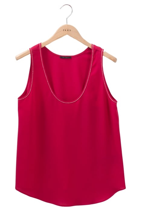 WOMEN'S CREPE TOP WITH SILVER TOPSTITCHING 4