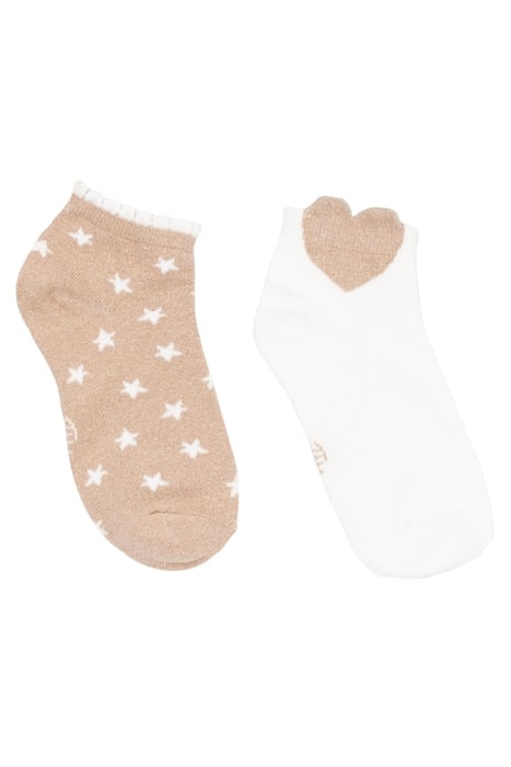 GIRLS' GOLD/WHITE SHORT SOCKS 2