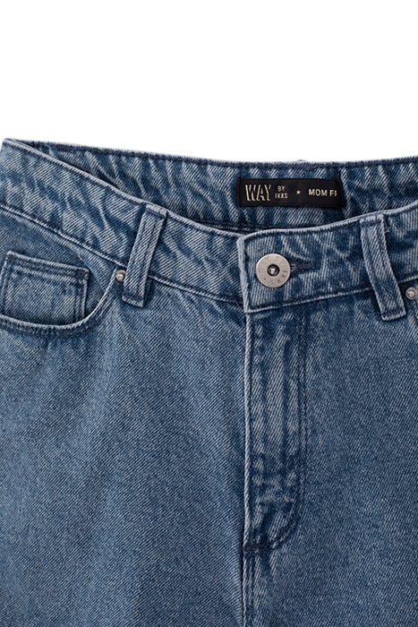 GIRLS’ BLUE ORGANIC COTTON CUFFED DENIM SHORTS 3