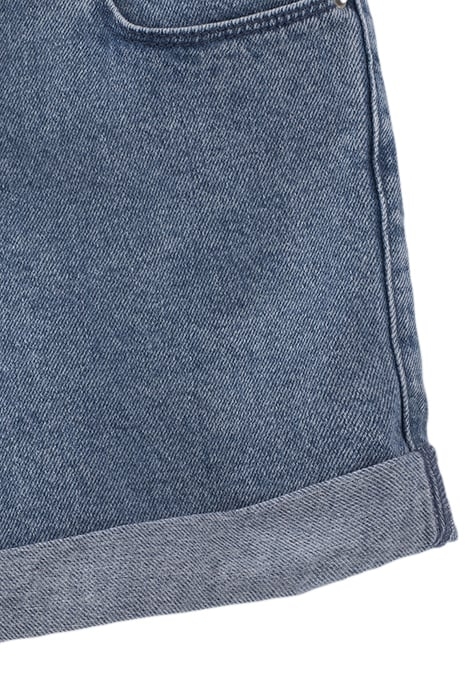 GIRLS’ BLUE ORGANIC COTTON CUFFED DENIM SHORTS 7