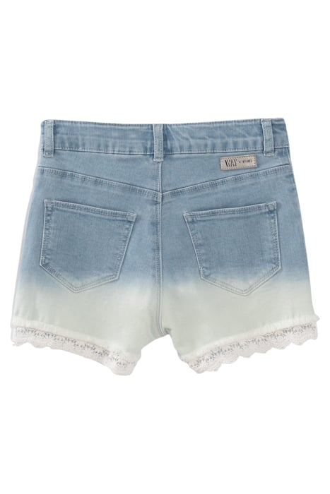 GIRLS’ LACE-EDGED DEEP-DYE LOOK ORGANIC DENIM SHORTS 2