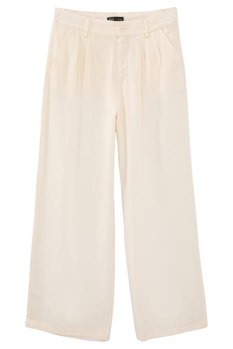GIRLS' ECRU LENZING™ LYOCELL™  WIDE TROUSERS 2