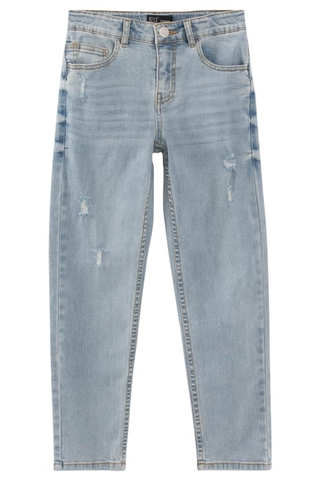 BOYS’ BLUE STRAIGHT JEANS WITH PLACED DISTRESSING 1
