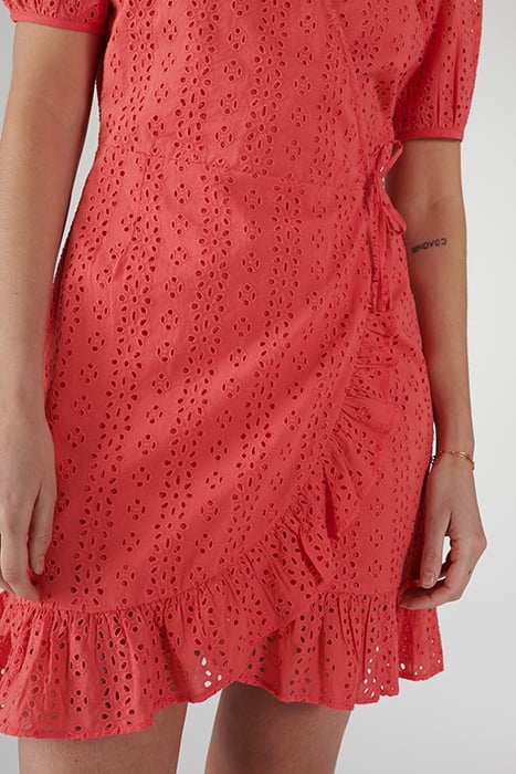 PINK EYELET EMBROIDERY WRAP DRESS 6