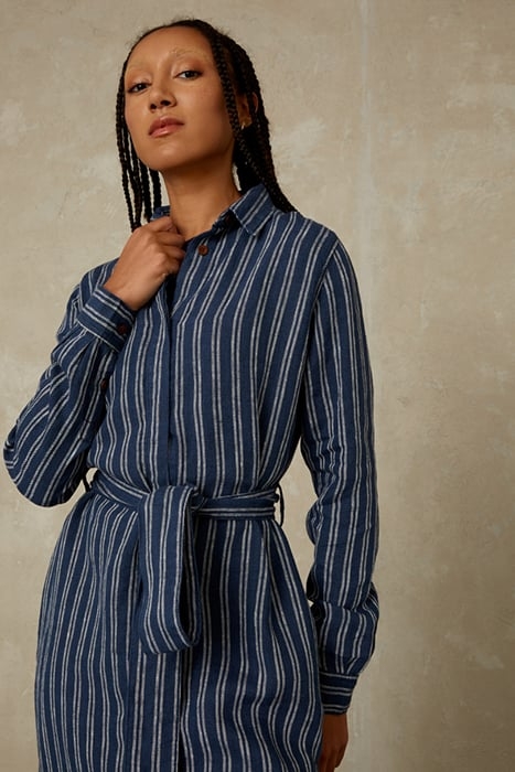 MAGGY LINEN NAVY DOUBLE STRIPE 3