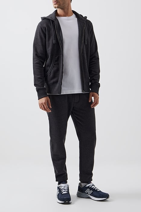 SWEAT ZIP-UP HOODIE CHARCOAL MELANGE 1