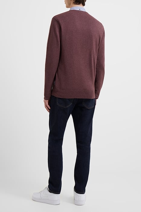 CREW NECK KNIT JUMPER BORDEAUX MEL 2