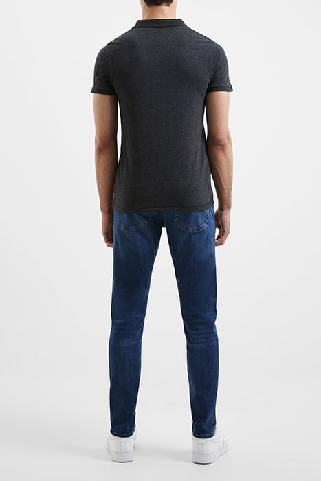 2 PACK JERSEY SHORT SLEEVE POLO SHIRTS BLACK/CHARCOAL MEL 2