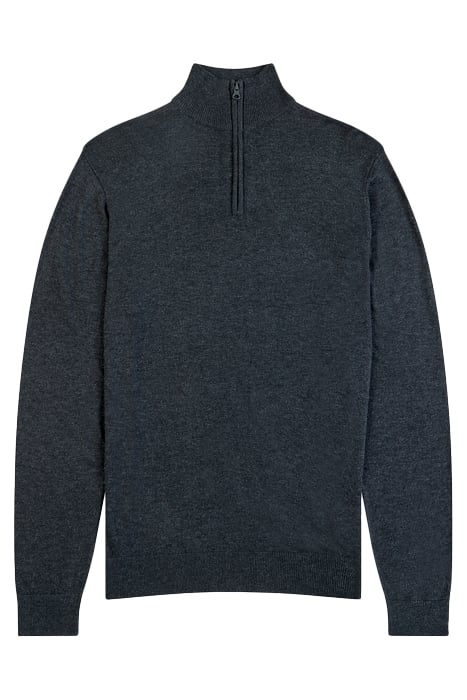 HALF ZIP KNIT SWEATER CHARCOAL MEL 3