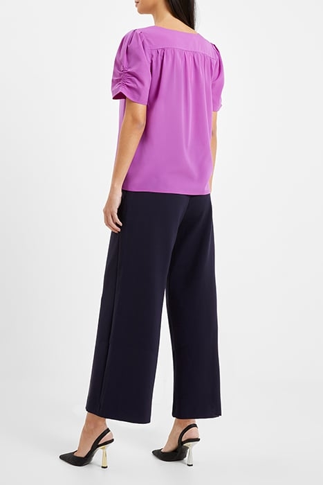 CREPE LIGHT V NECK TOP DAHLIA 3