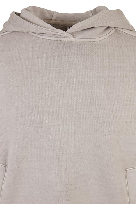 LADIES HEAVY TERRY GARMENT DYE HOODY WARMGREY 8