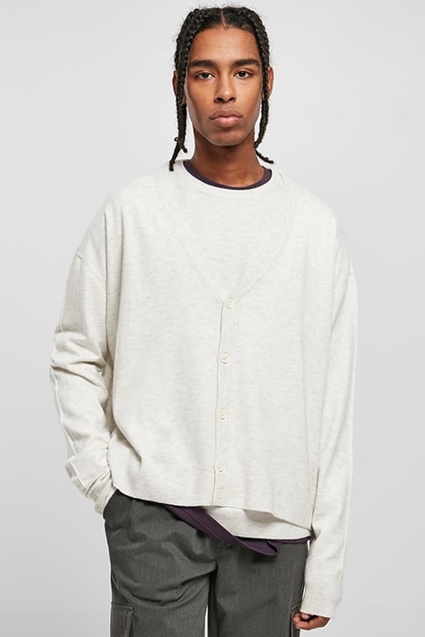 ECO MIX BOXY CARDIGAN LIGHTGREY 1